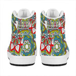 Oriental Mandala Bohemian Pattern Print High Top Leather Sneakers