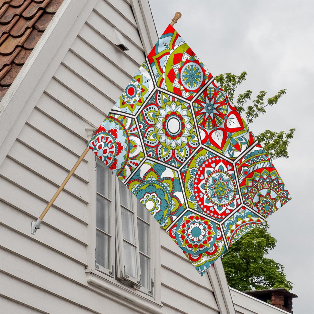 Oriental Mandala Bohemian Pattern Print House Flag