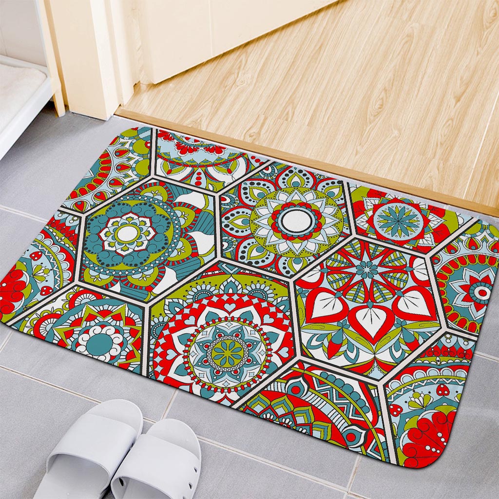 Oriental Mandala Bohemian Pattern Print Indoor Door Mat
