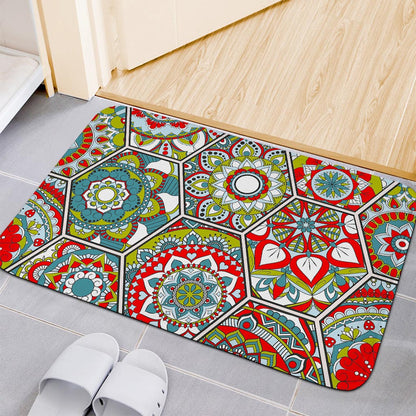 Oriental Mandala Bohemian Pattern Print Indoor Door Mat