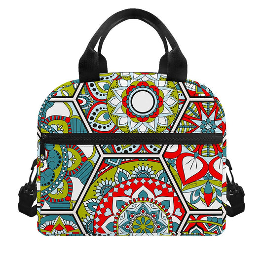 Oriental Mandala Bohemian Pattern Print Insulated Lunch Bag