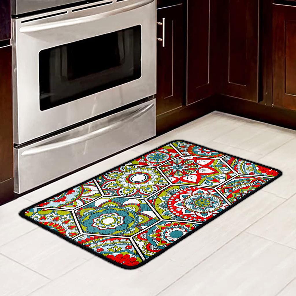 Oriental Mandala Bohemian Pattern Print Kitchen Mat