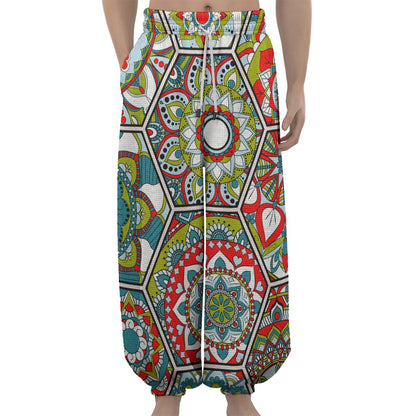Oriental Mandala Bohemian Pattern Print Lantern Pants