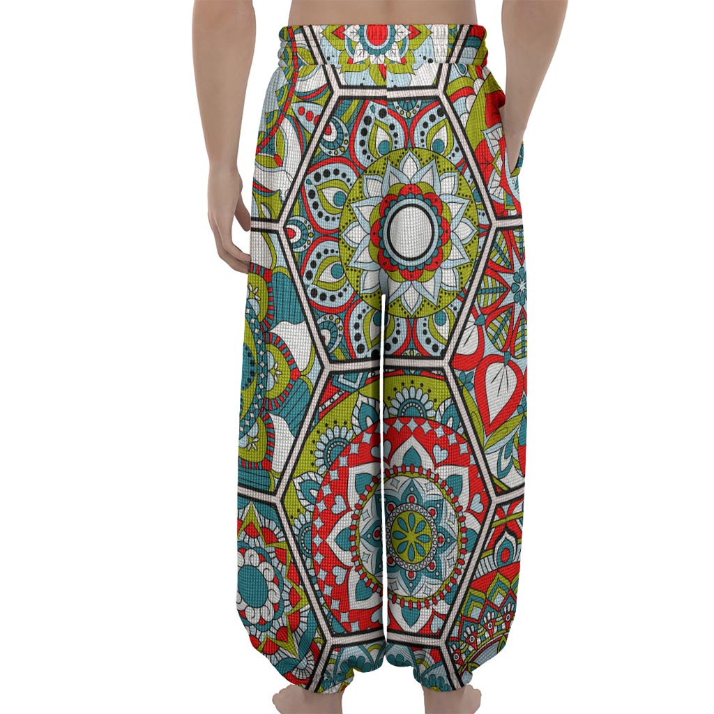 Oriental Mandala Bohemian Pattern Print Lantern Pants