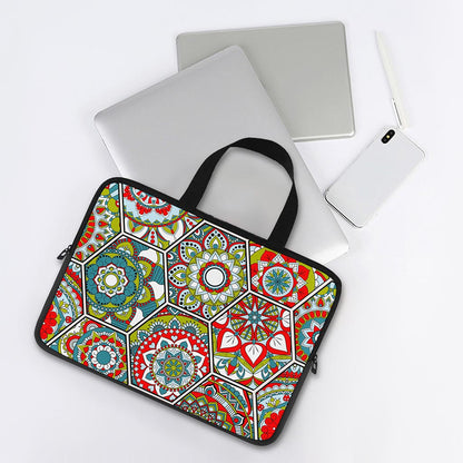 Oriental Mandala Bohemian Pattern Print Laptop Sleeve With Handle