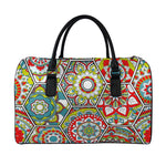 Oriental Mandala Bohemian Pattern Print Leather Duffle Bag