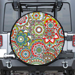 Oriental Mandala Bohemian Pattern Print Leather Spare Tire Cover