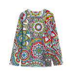 Oriental Mandala Bohemian Pattern Print Long Sleeve Short Coat