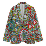 Oriental Mandala Bohemian Pattern Print Men's Cotton Blazer