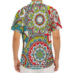 Oriental Mandala Bohemian Pattern Print Men's Deep V-Neck Shirt
