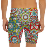 Oriental Mandala Bohemian Pattern Print Men's Long Boxer Briefs