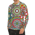 Oriental Mandala Bohemian Pattern Print Men's Long Sleeve Rash Guard