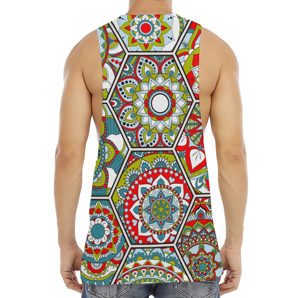 Oriental Mandala Bohemian Pattern Print Men's Muscle Tank Top