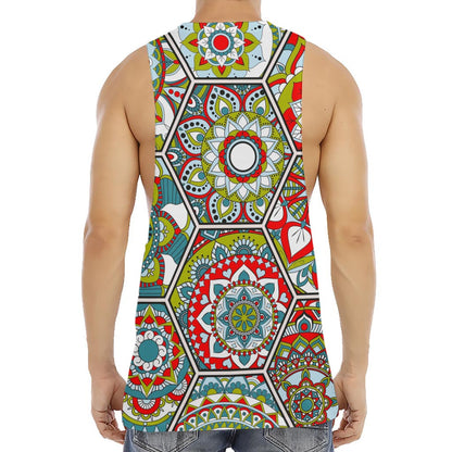 Oriental Mandala Bohemian Pattern Print Men's Muscle Tank Top