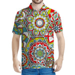 Oriental Mandala Bohemian Pattern Print Men's Polo Shirt