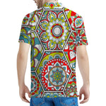 Oriental Mandala Bohemian Pattern Print Men's Polo Shirt