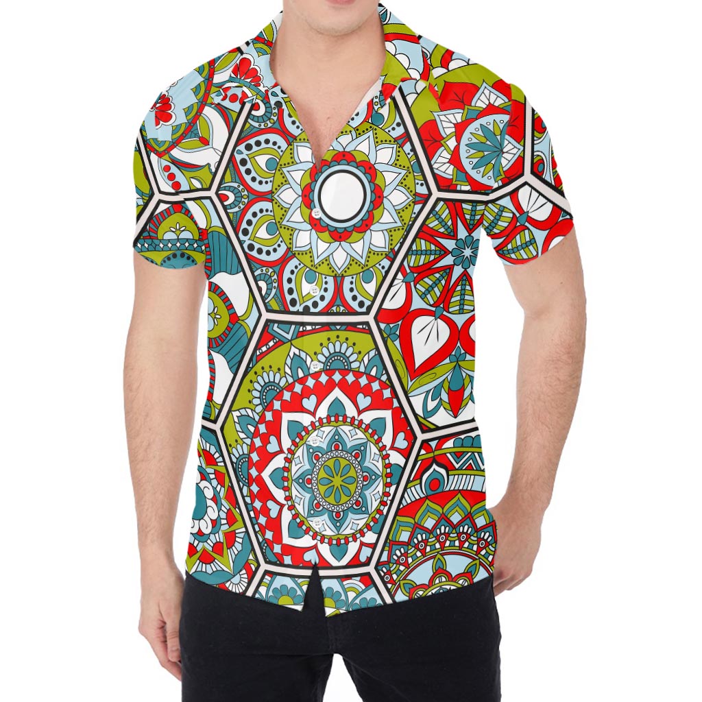Oriental Mandala Bohemian Pattern Print Men's Shirt