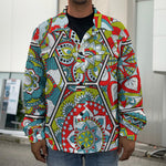 Oriental Mandala Bohemian Pattern Print Men's Shirt Jacket