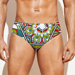Oriental Mandala Bohemian Pattern Print Men's Swim Briefs