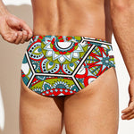 Oriental Mandala Bohemian Pattern Print Men's Swim Briefs
