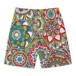 Oriental Mandala Bohemian Pattern Print Men's Swim Trunks