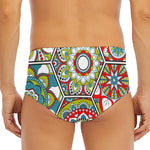 Oriental Mandala Bohemian Pattern Print Men's Triangle Swim Briefs