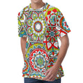 Oriental Mandala Bohemian Pattern Print Men's Velvet T-Shirt