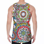 Oriental Mandala Bohemian Pattern Print Men's Velvet Tank Top