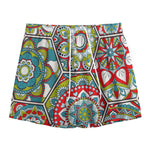 Oriental Mandala Bohemian Pattern Print Mesh Shorts