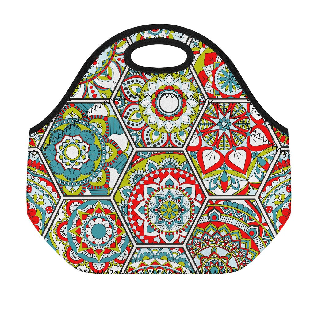 Oriental Mandala Bohemian Pattern Print Neoprene Lunch Bag