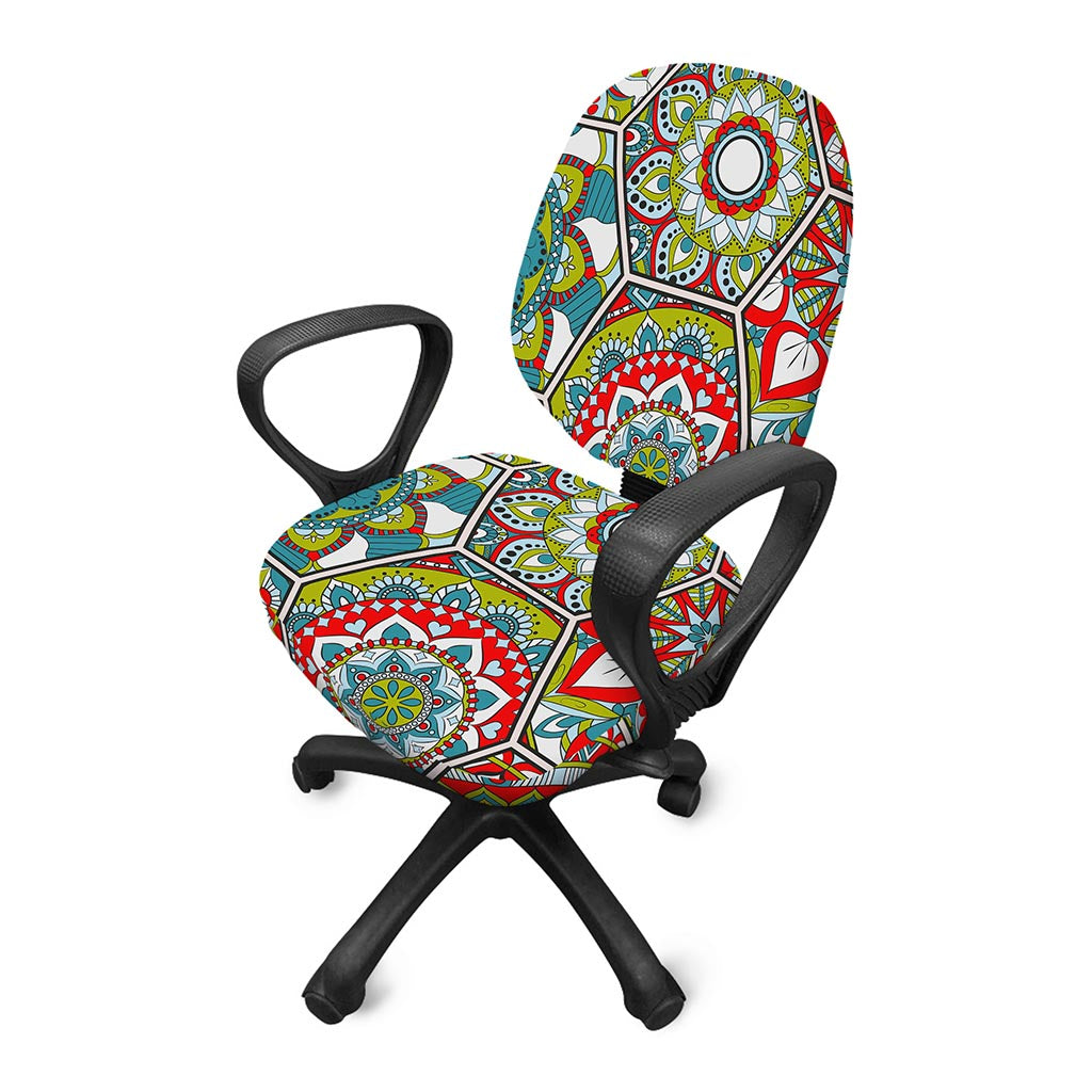 Oriental Mandala Bohemian Pattern Print Office Chair Cover