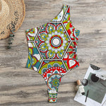 Oriental Mandala Bohemian Pattern Print One Shoulder Bodysuit