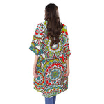 Oriental Mandala Bohemian Pattern Print Open Front Beach Cover Up