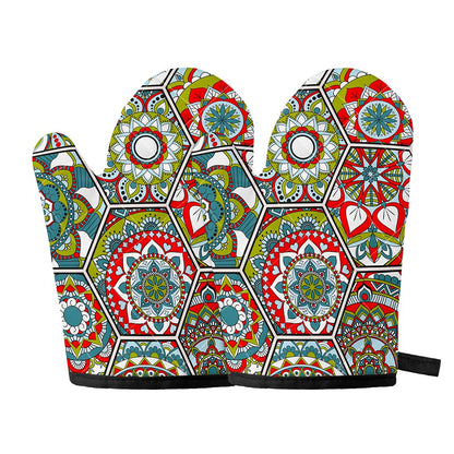 Oriental Mandala Bohemian Pattern Print Oven Mitts