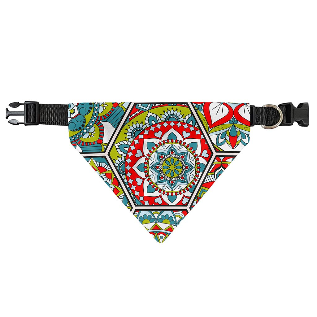 Oriental Mandala Bohemian Pattern Print Over The Collar Dog Bandana