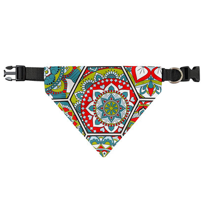 Oriental Mandala Bohemian Pattern Print Over The Collar Dog Bandana