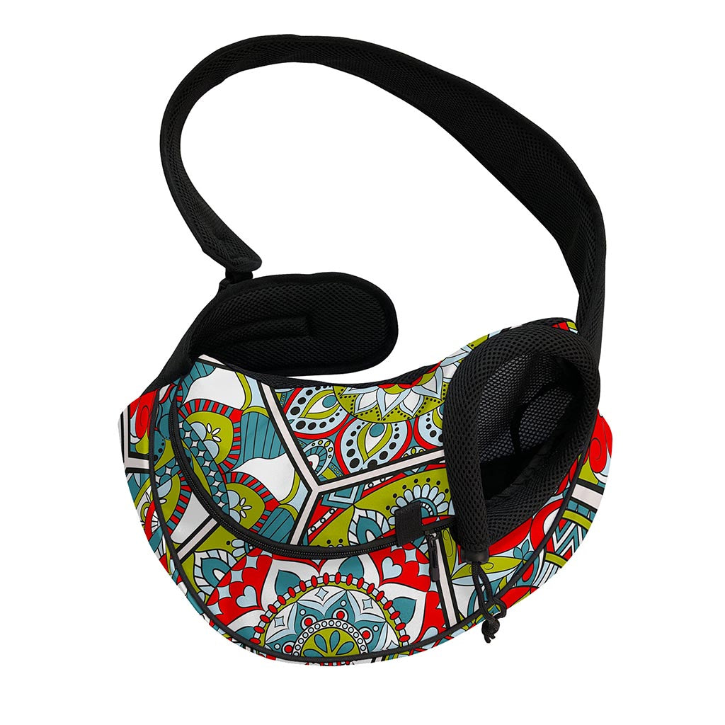 Oriental Mandala Bohemian Pattern Print Pet Sling Carrier