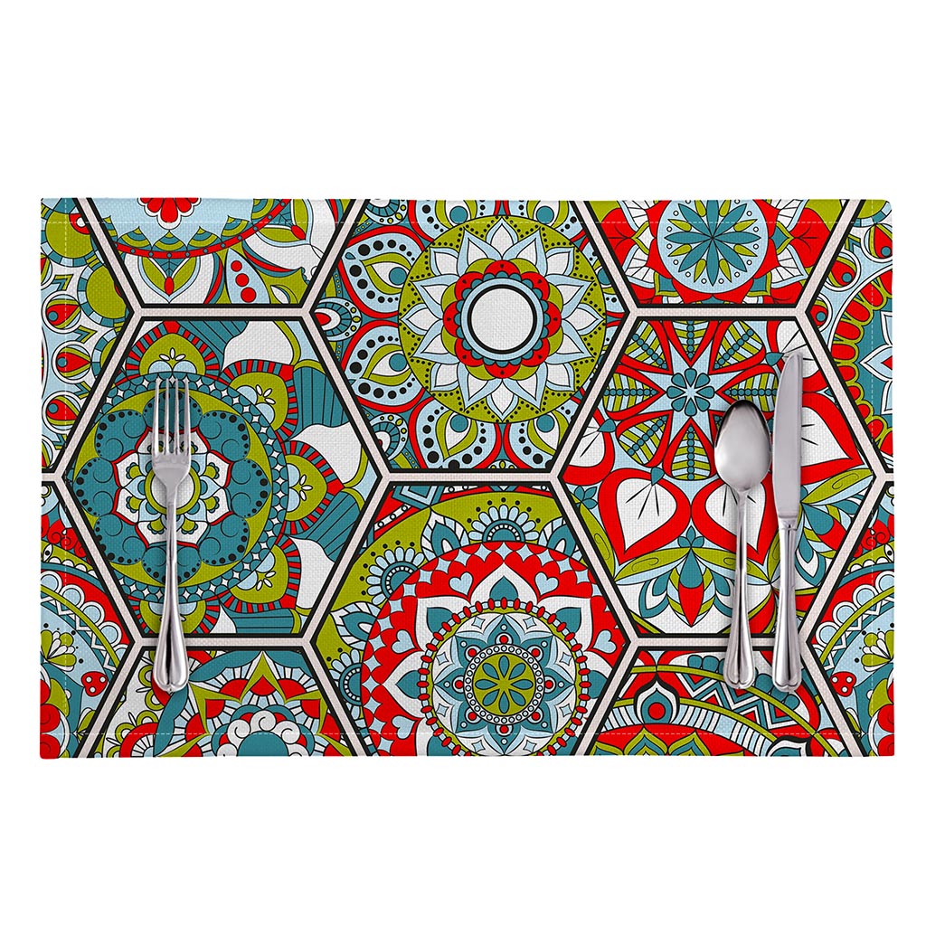 Oriental Mandala Bohemian Pattern Print Placemat