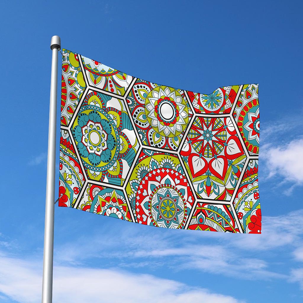 Oriental Mandala Bohemian Pattern Print Polyester Flag