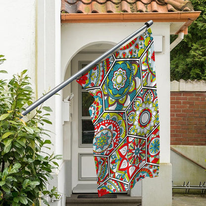 Oriental Mandala Bohemian Pattern Print Polyester Flag