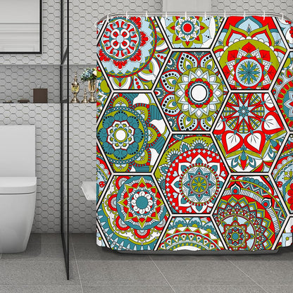 Oriental Mandala Bohemian Pattern Print Polyester Shower Curtain