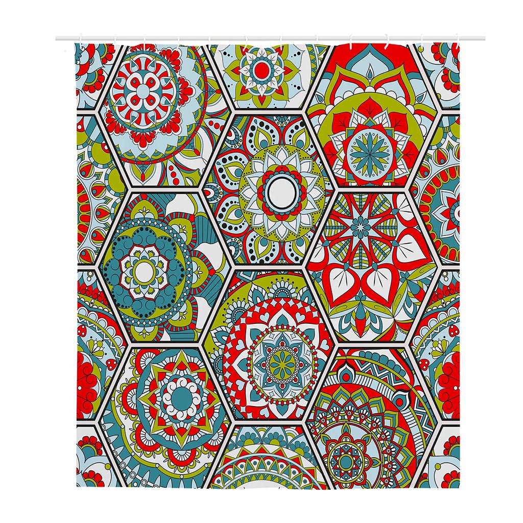 Oriental Mandala Bohemian Pattern Print Polyester Shower Curtain