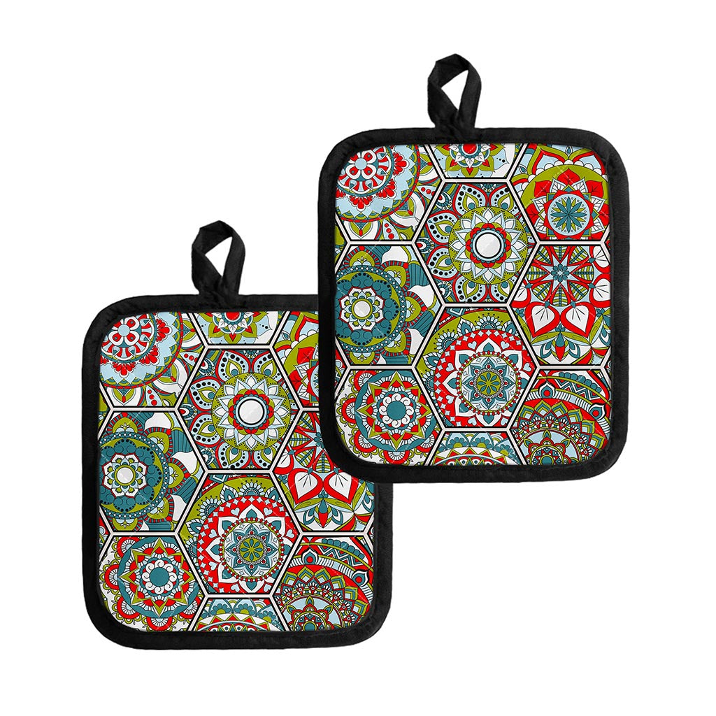 Oriental Mandala Bohemian Pattern Print Pot Holders