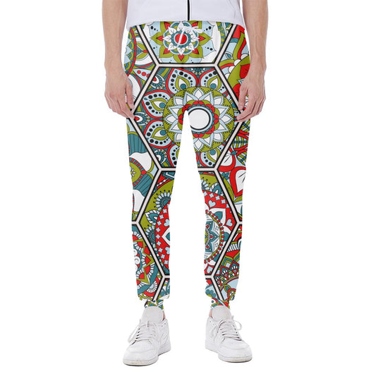 Oriental Mandala Bohemian Pattern Print Scuba Joggers