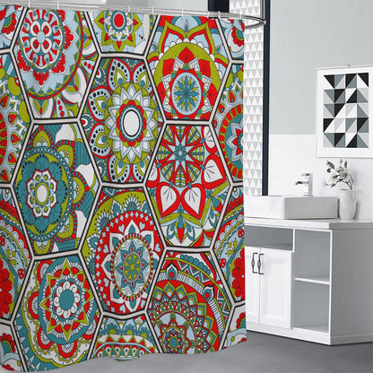 Oriental Mandala Bohemian Pattern Print Shower Curtain