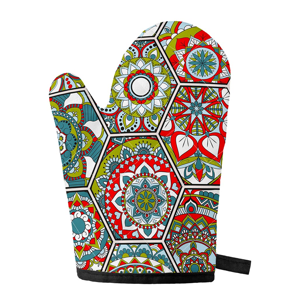 Oriental Mandala Bohemian Pattern Print Single Oven Mitt