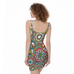 Oriental Mandala Bohemian Pattern Print Sleeveless Bodycon Dress