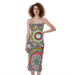 Oriental Mandala Bohemian Pattern Print Slim Fit Midi Cami Dress