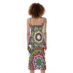 Oriental Mandala Bohemian Pattern Print Slim Fit Midi Cami Dress
