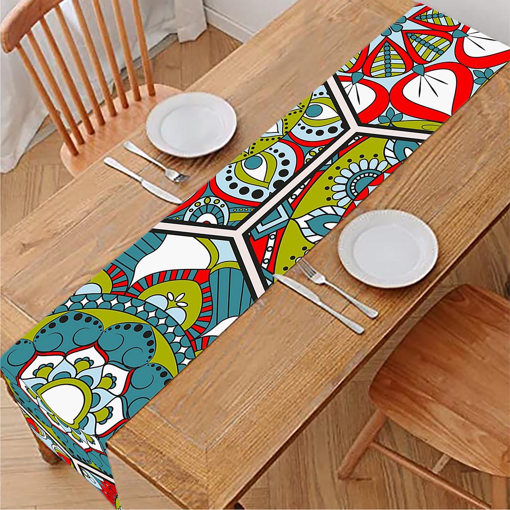 Oriental Mandala Bohemian Pattern Print Table Runner